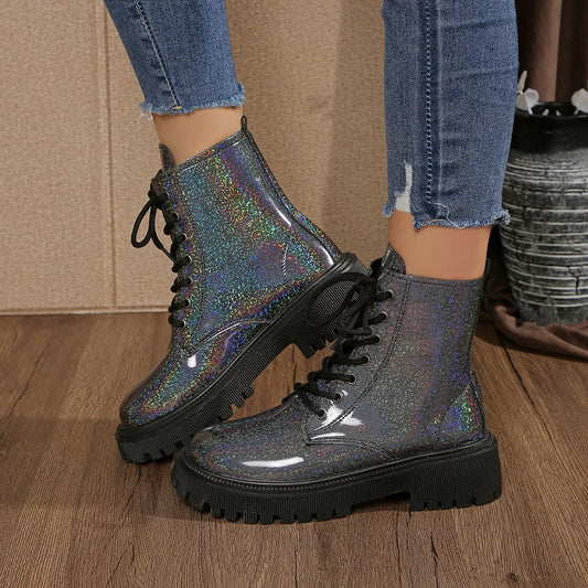 Lace-Up Platform Boots
