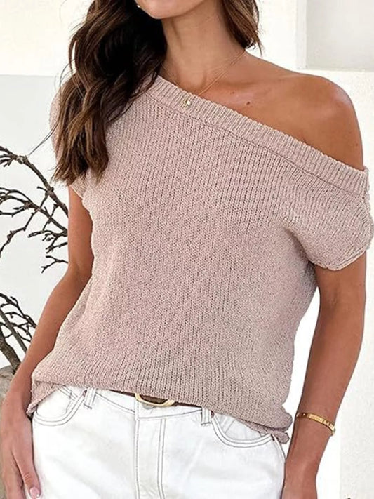 One-Shoulder Knit Sweater