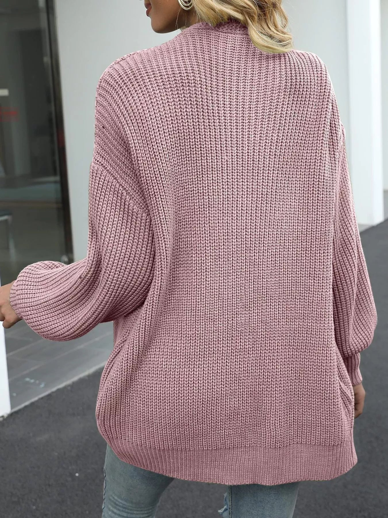 Oversized Chunky Knit Open Front Cardigan