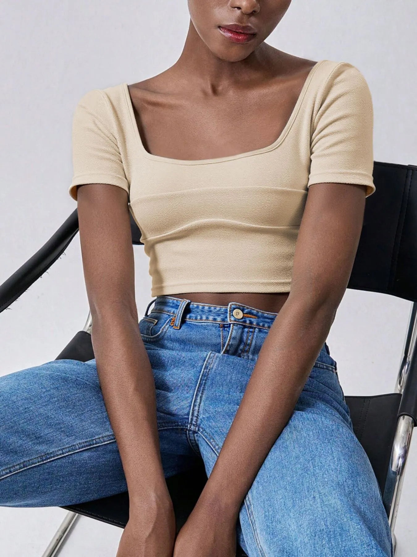 Backless Bow Tie Crop T-Shirt