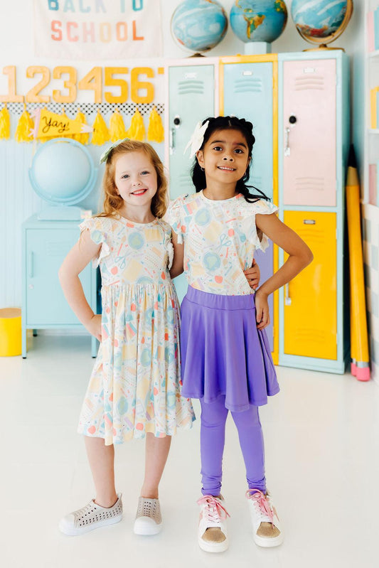 Campus Cutie Flutter Sleeve Twirl Dress