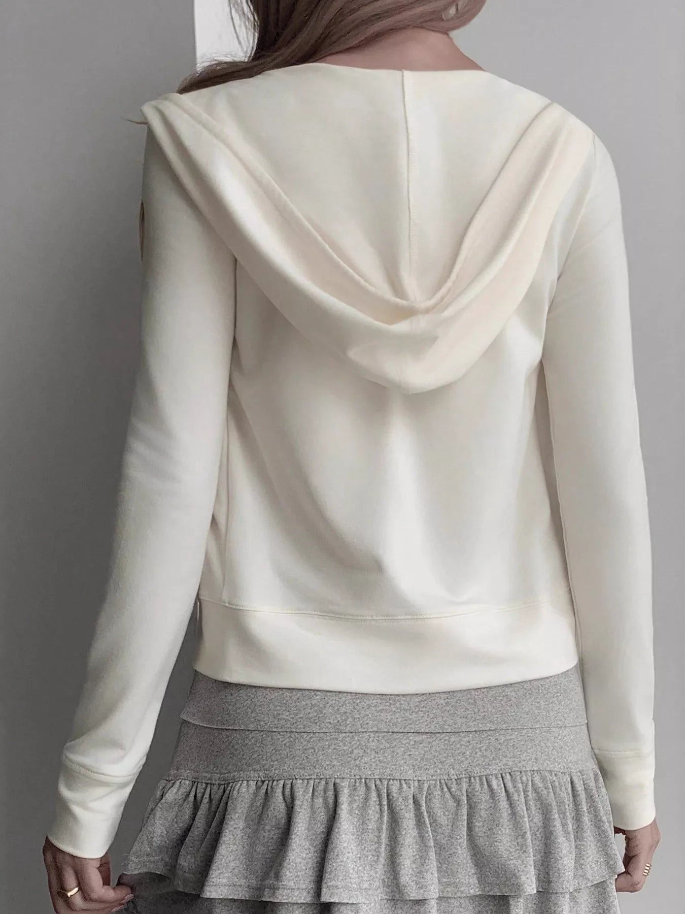 Zip-Up Long Sleeve Hooded Outerwear