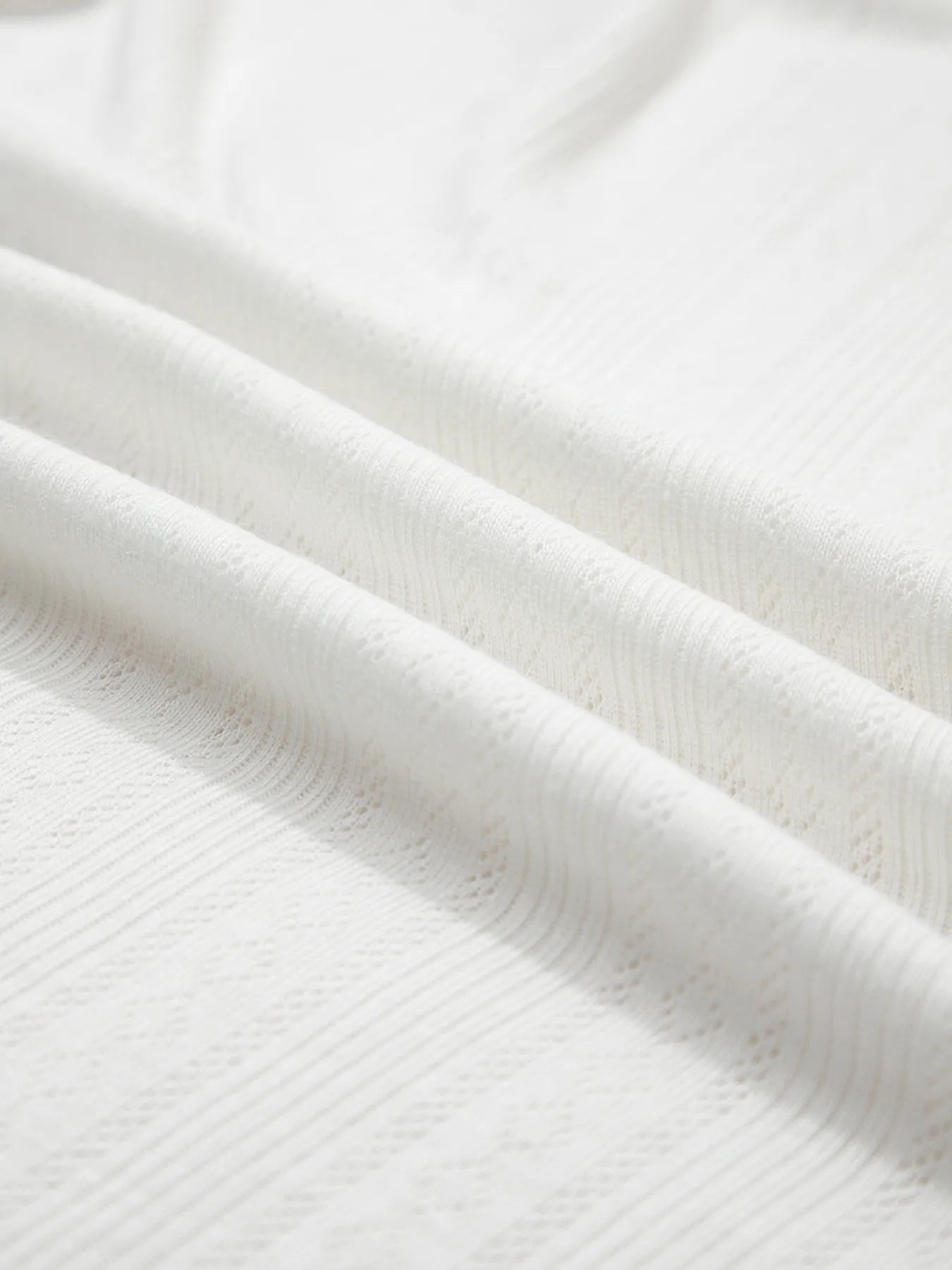 Scalloped Lace Trim Jacquard Textured T Shirt