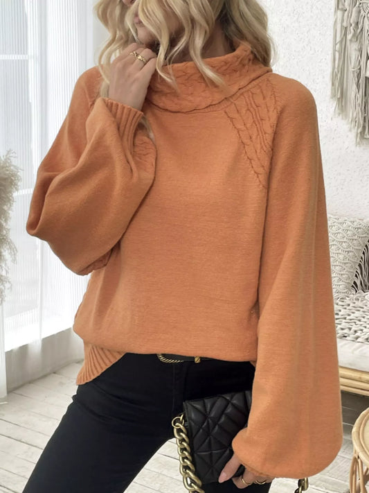 Cable Knit Turtleneck Sweater