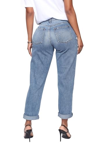 Mom Jeans - BessCops Womens Boyfriend Jeans Stretchy Ripped Distressed Denim Mom Jean Pants