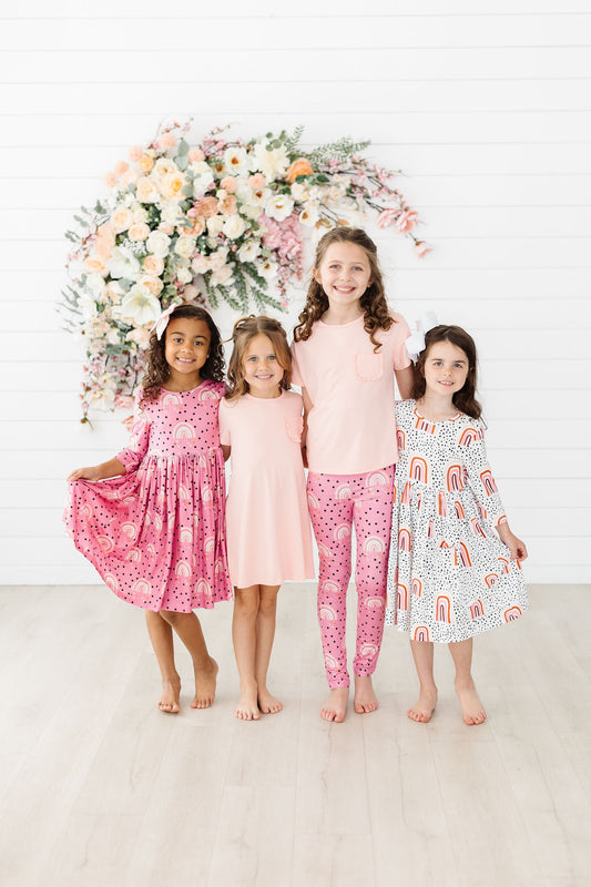 Peach Ruffle Pocket Tee