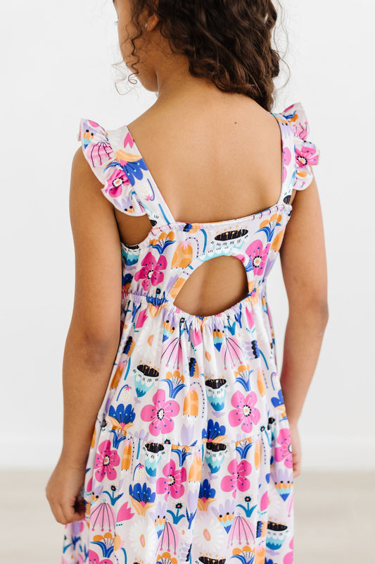 Tulip Blooms Ruffle Maxi Dress