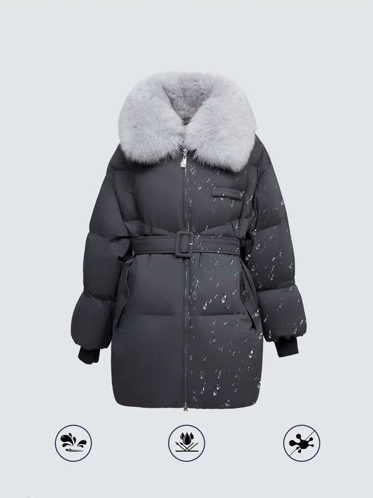 Genuine Blue Fox Down Fill Coat