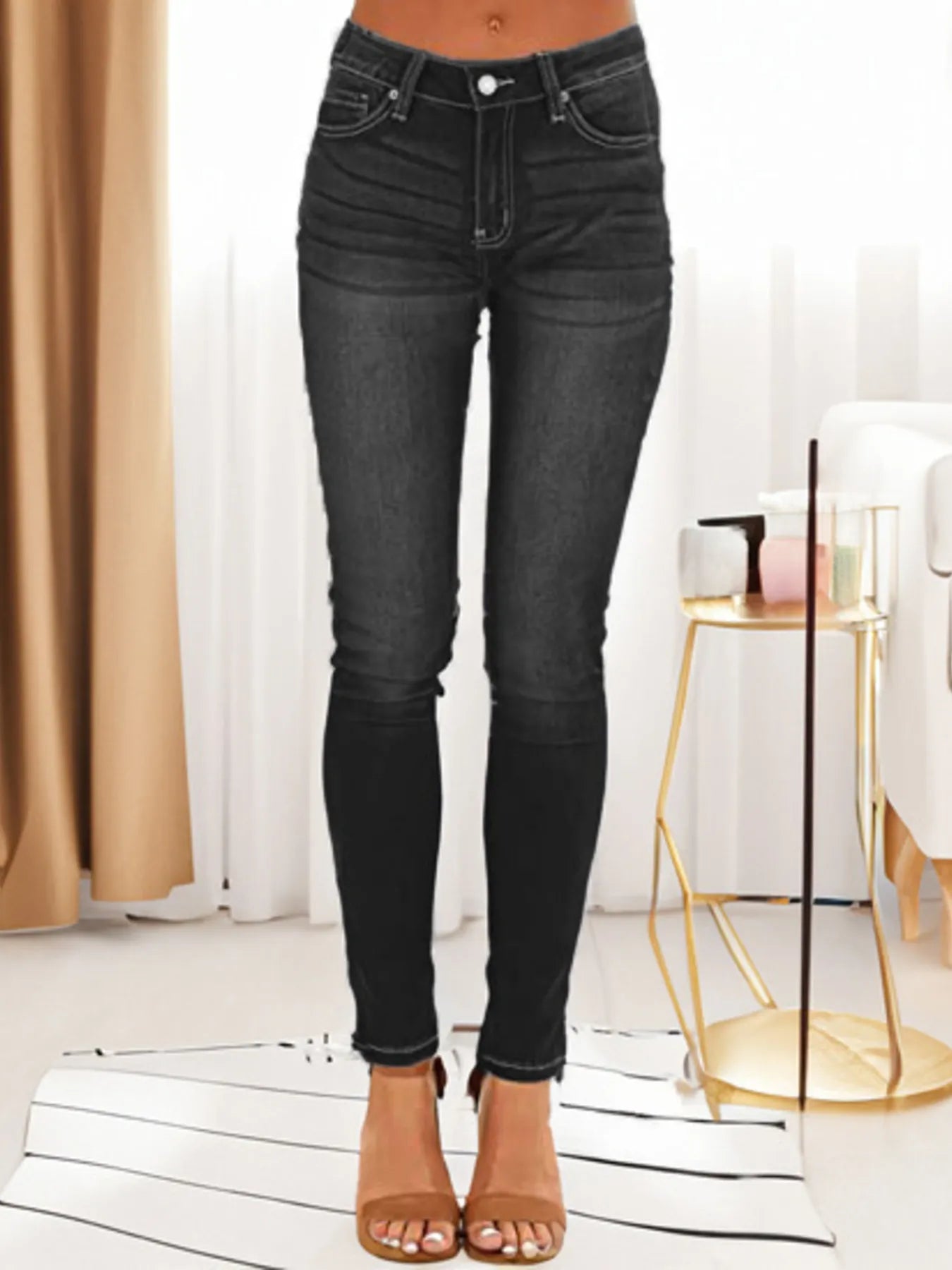 Skinny Fit Washed Jeans