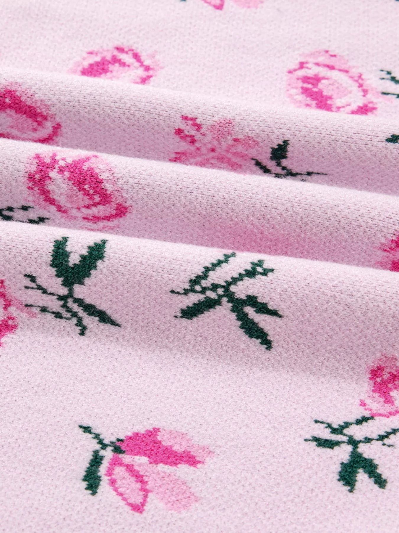 Floral Drop Shoulder Cropped Sweater