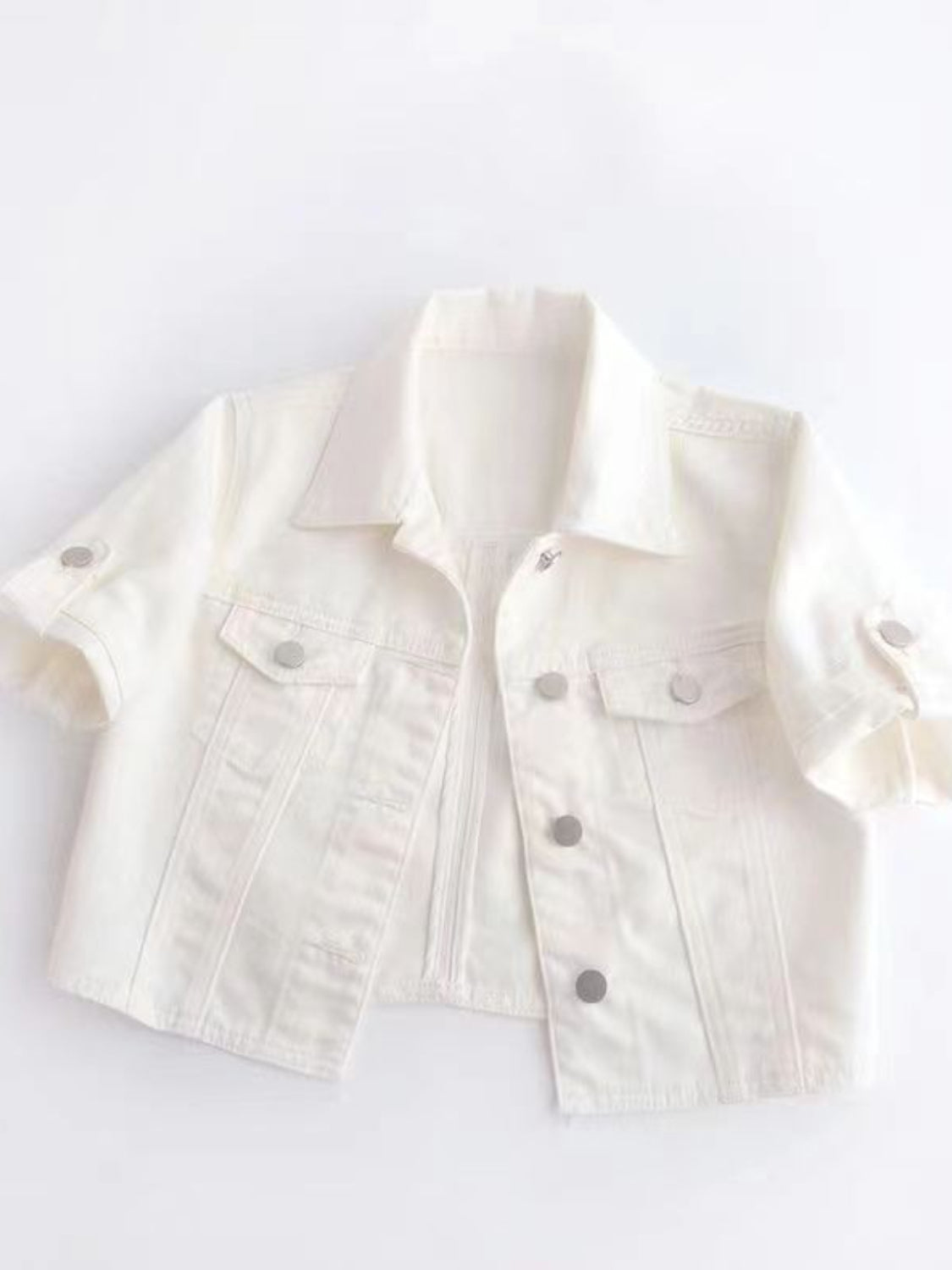 Full Size Cropped Denim Jacket Plus Size