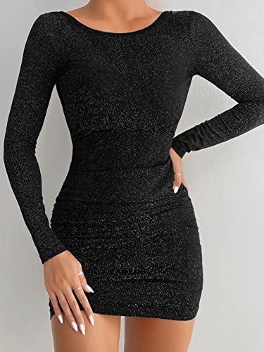 Vanya Maxi Dress in Zebra - Women's Printed Drawstring Side Round Neck Marble Long Sleeve Bodycon Mini Dress