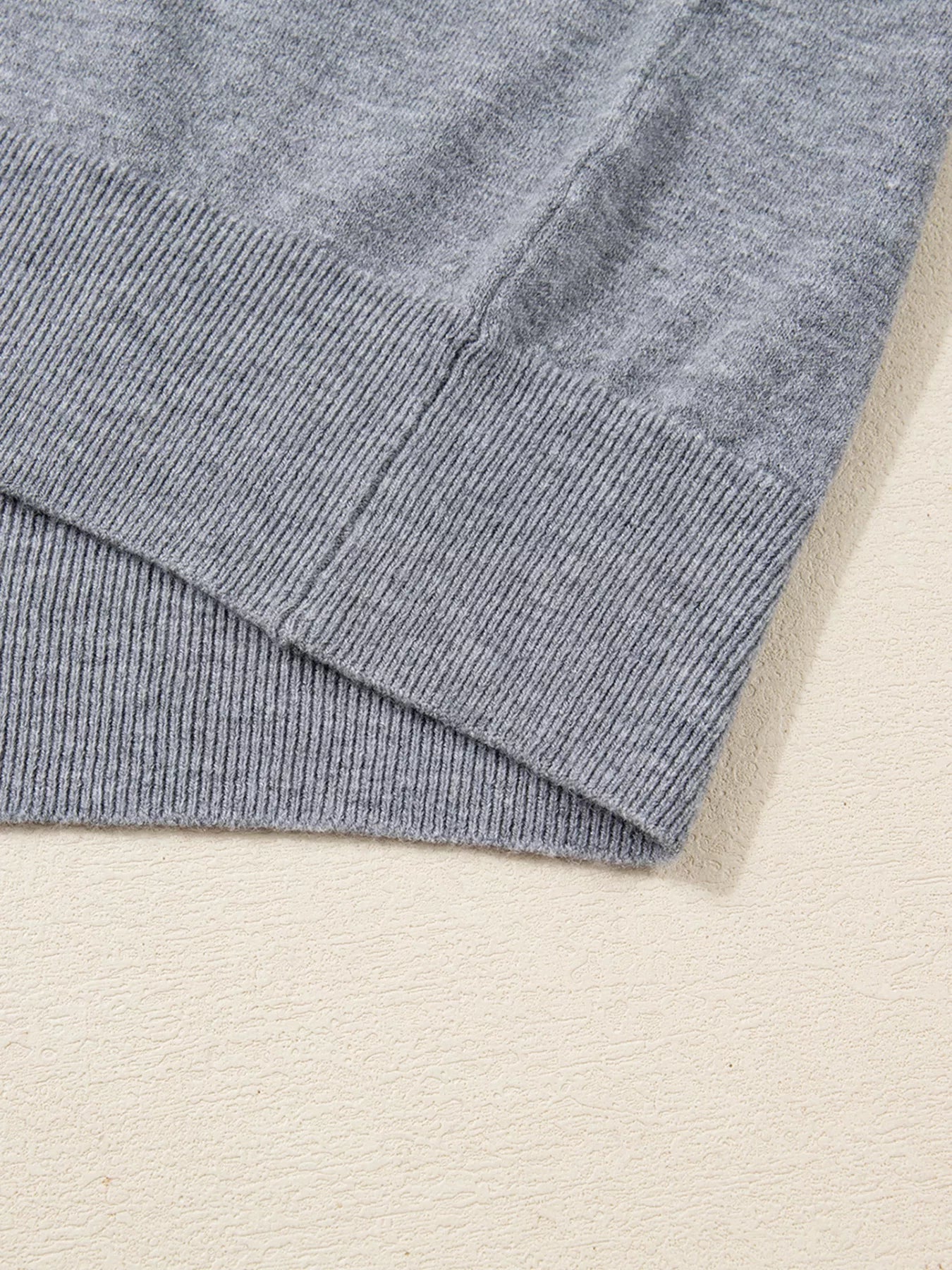 Contrast Striped Trim V Neck Varsity Sweater