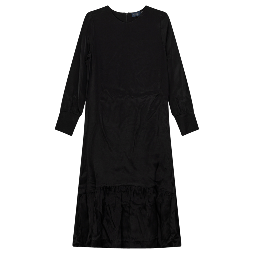 Satin Dress With Zip Black