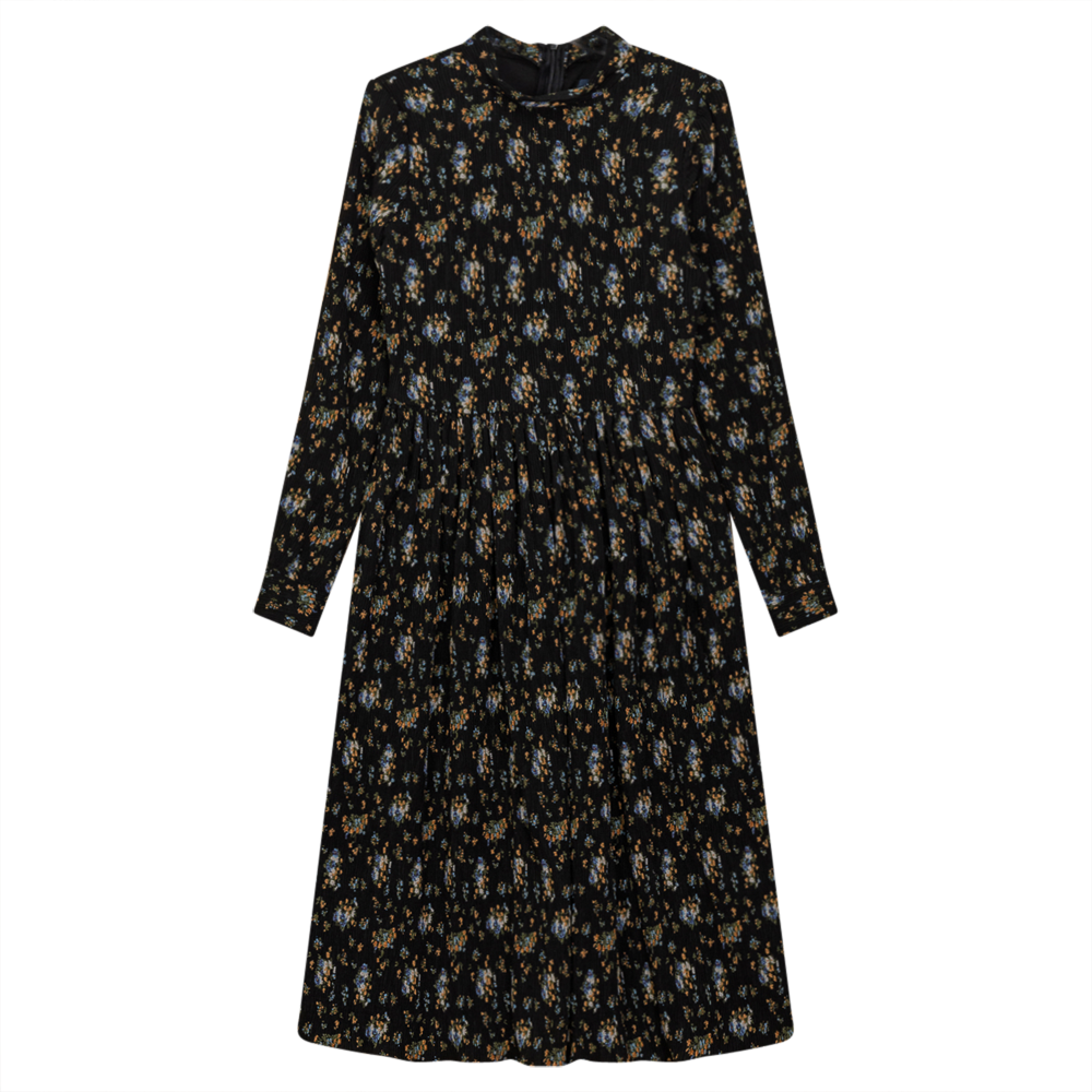 Floral Print Crinkled Dress