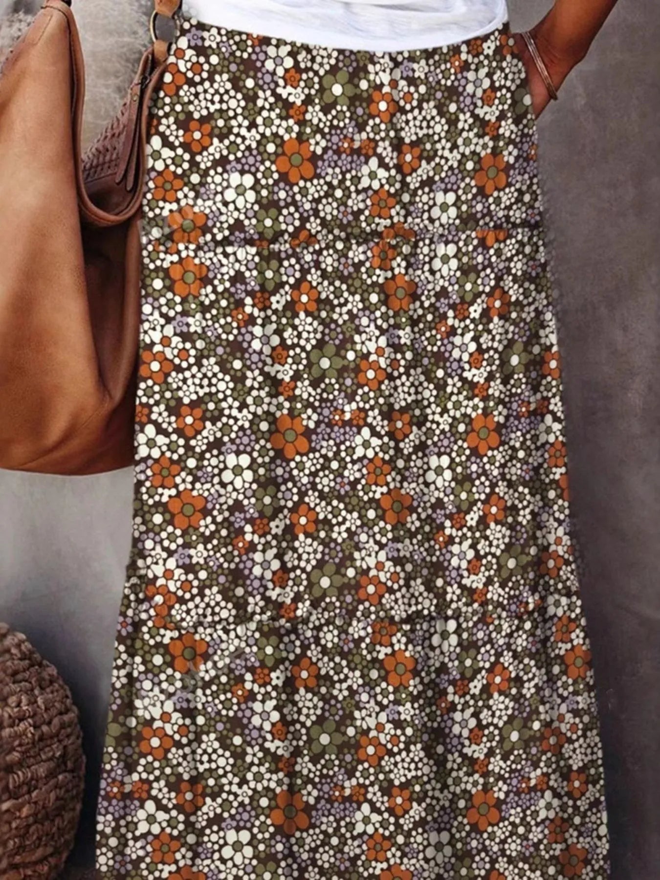 Floral Print Maxi Skirt