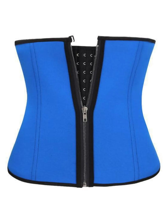 Full Size Zipper Shaping Band with Hook and Eye Closure Plus Size Blue