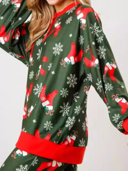 Christmas Long Sleeve Top and Pants Lounge Set