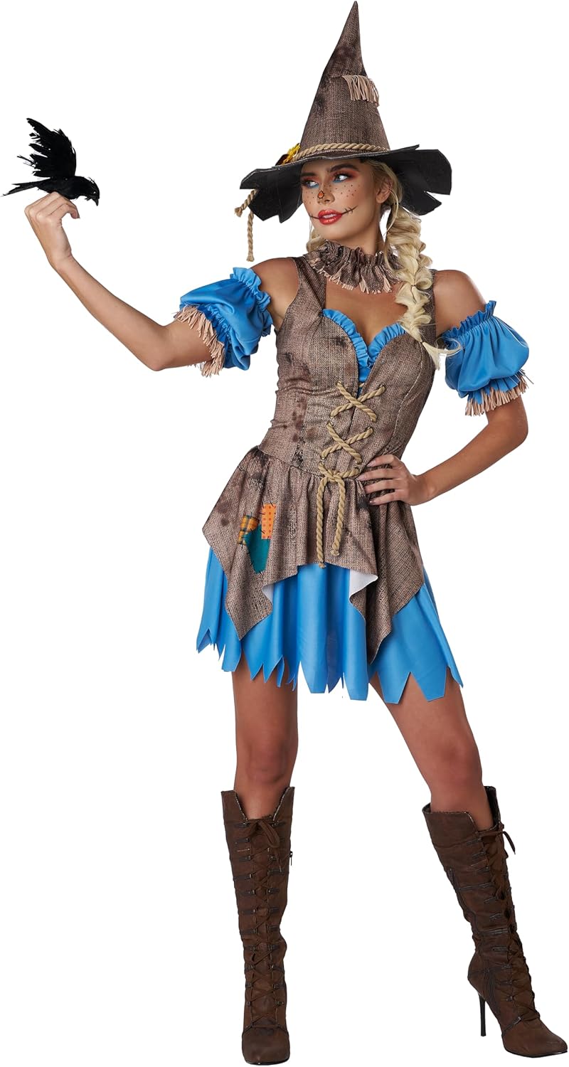 Scarecrow Costume - Women's Halloween Outfit with Corset and Accessories