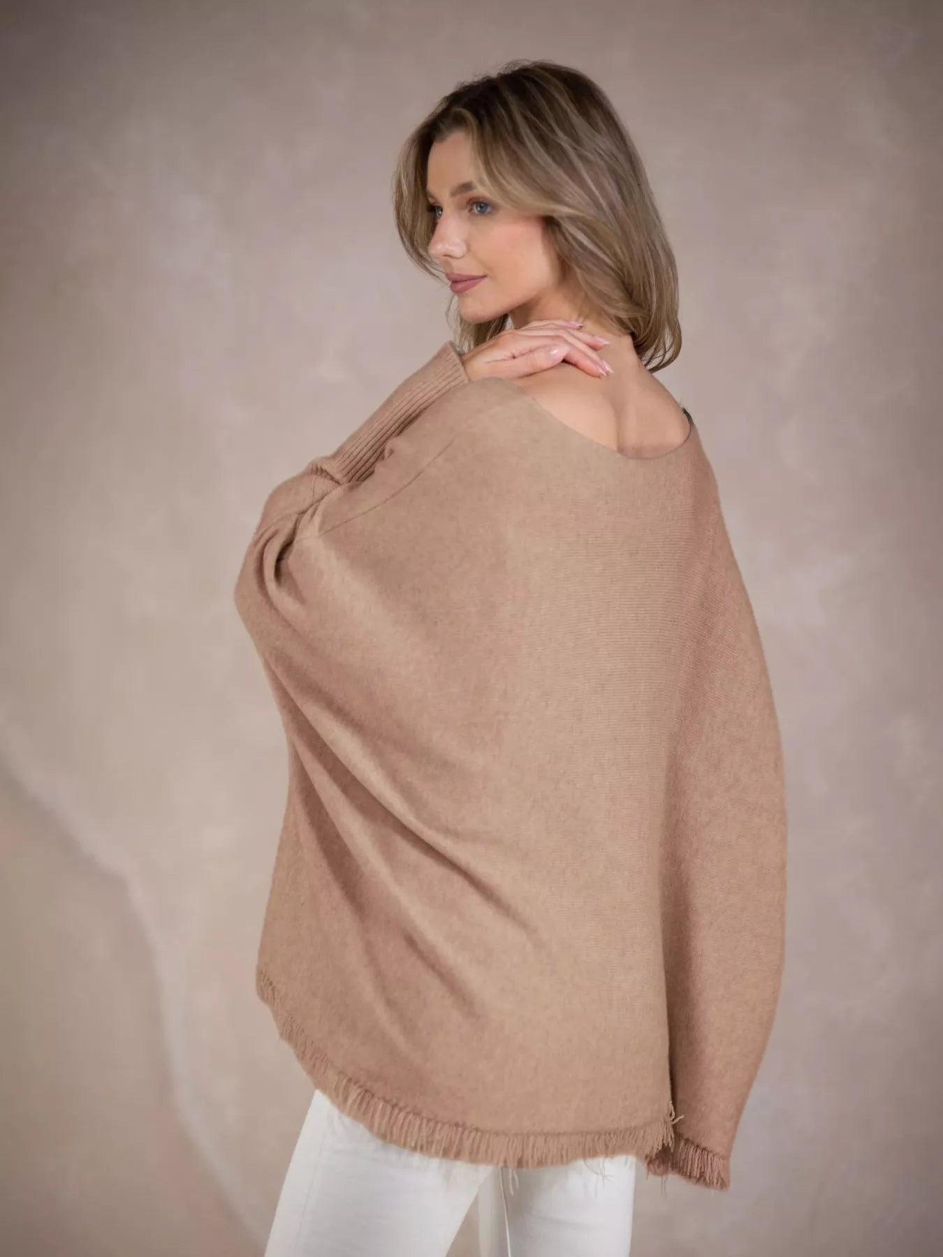 Raw Hem V-Neck Sweater