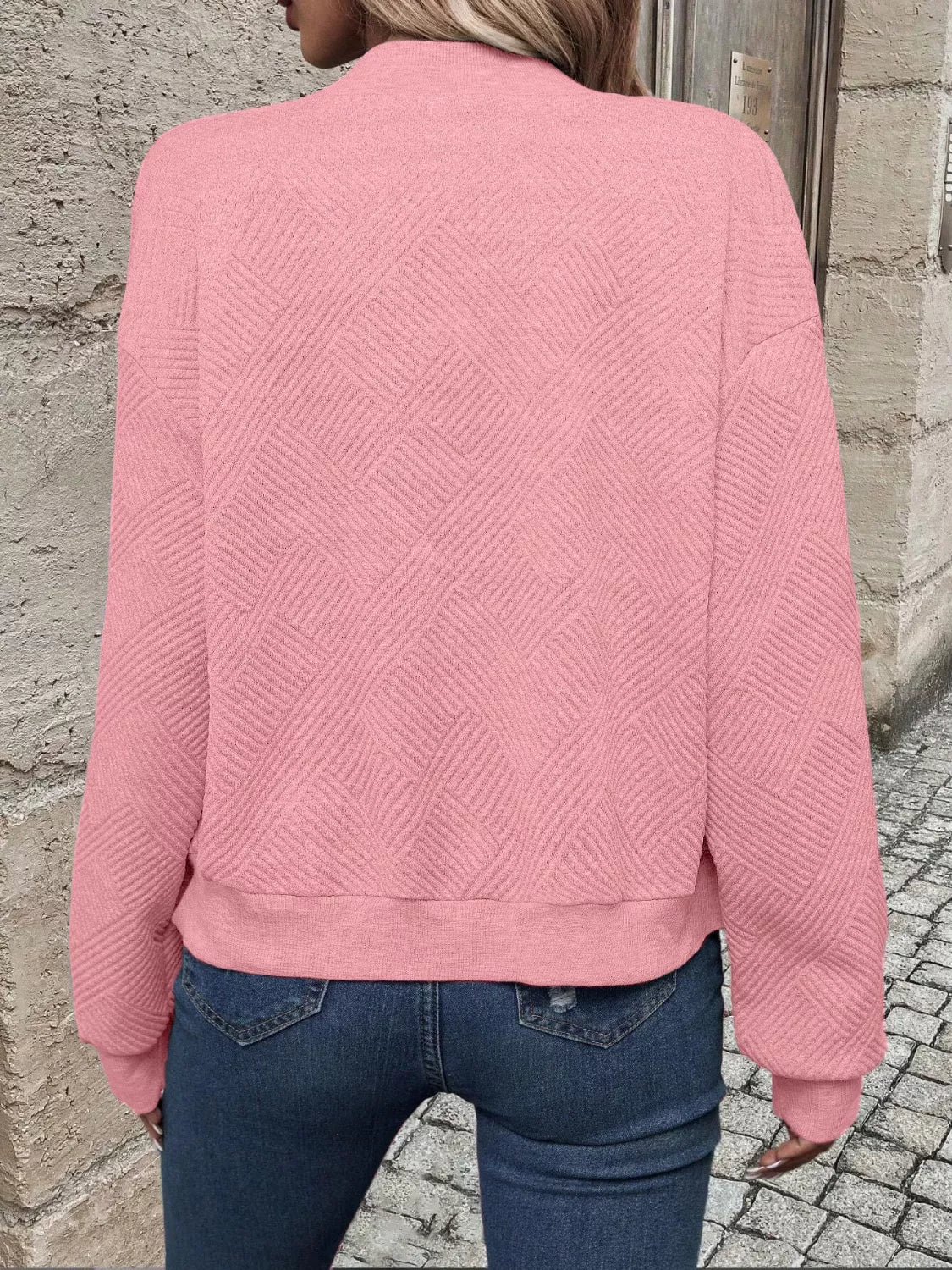 Texture Zip-Up Bomber Jacket