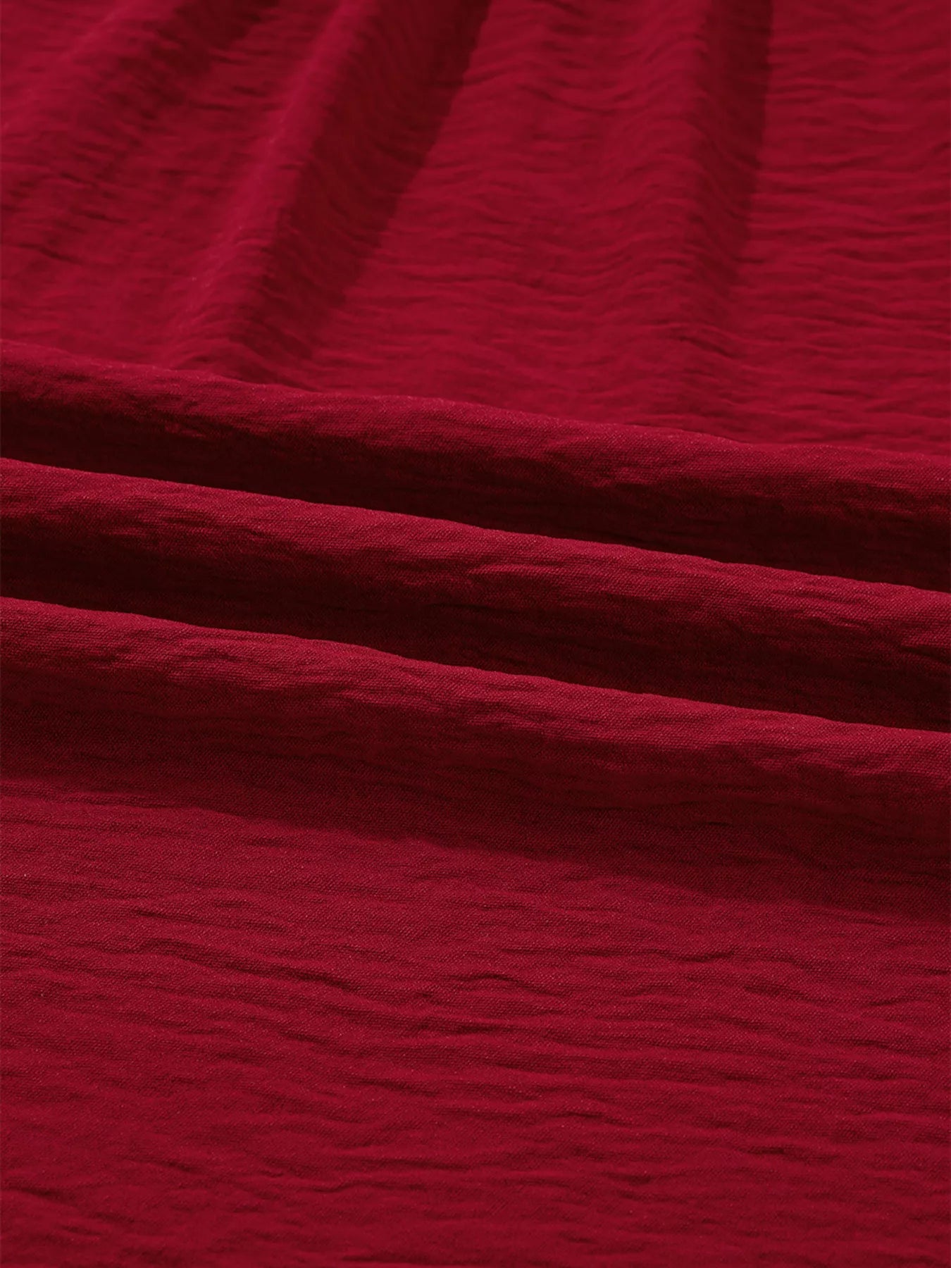 Notched Neck Shirred Cuff Long Sleeve Blouse