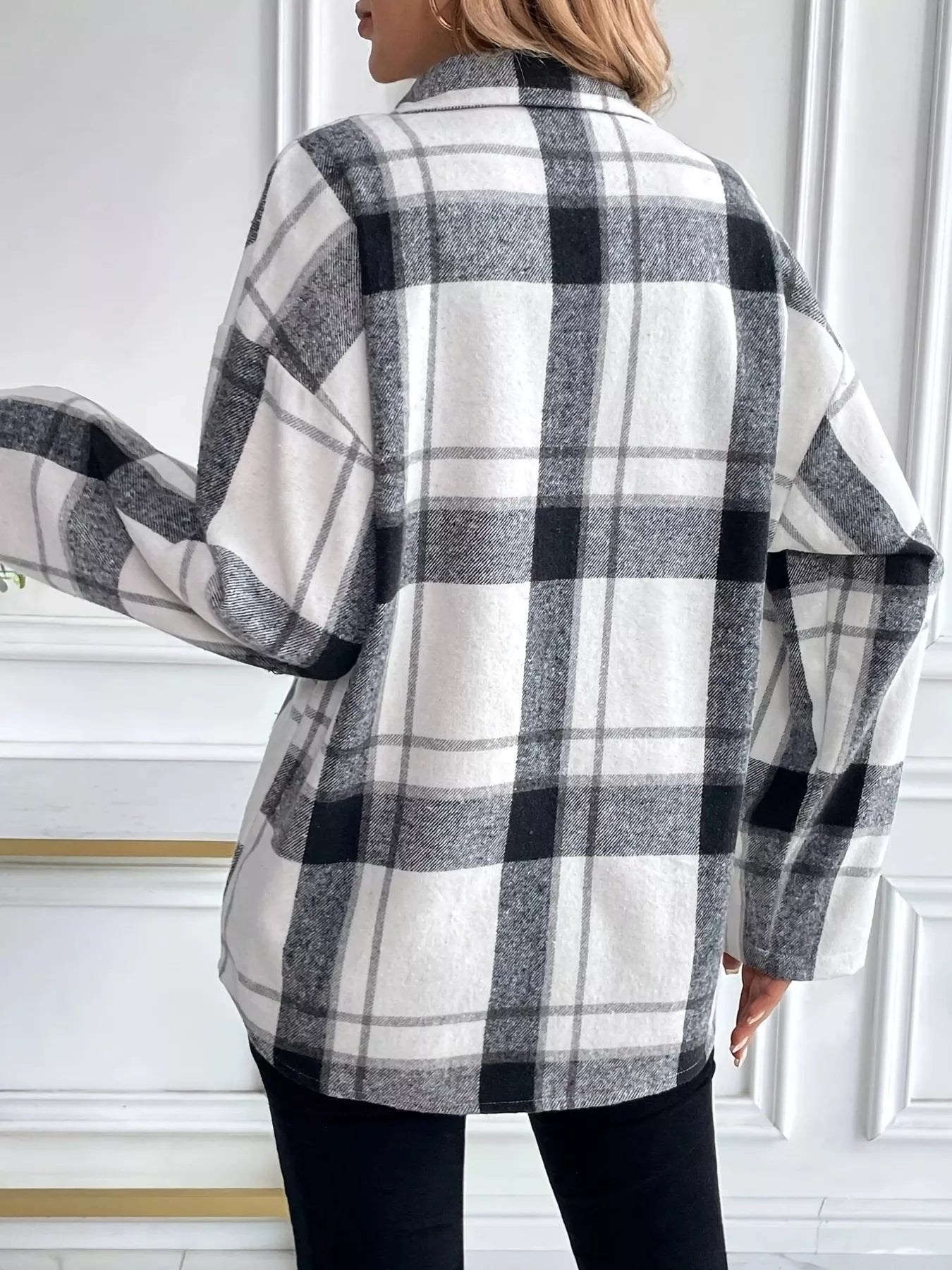 Oversized Plaid Button Up Shirt