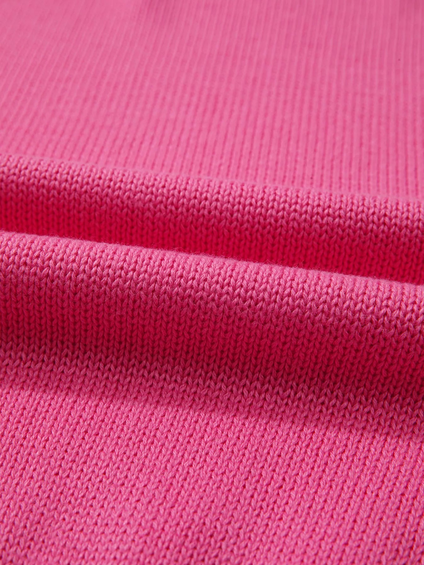 Contrast Crew Neck Pearled Decor Drop Shoulder Knit Sweater