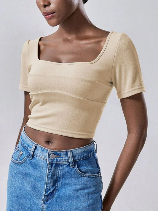 Backless Bow Tie Crop T-Shirt