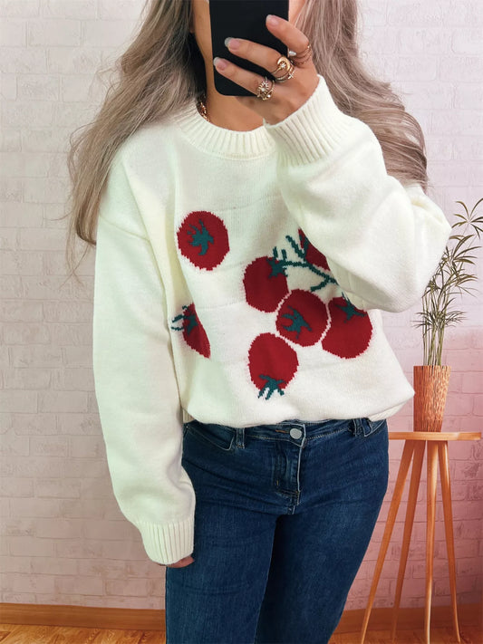 Persimmon Round Neck Long Sleeve Sweater