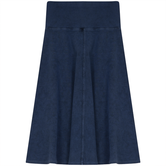 Short Rib Skirt Light Denim Wash