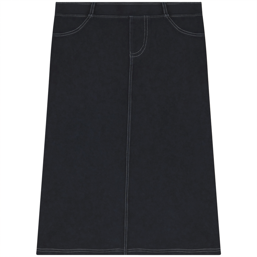 Pull On Skirt 24" Dark Denim Wash