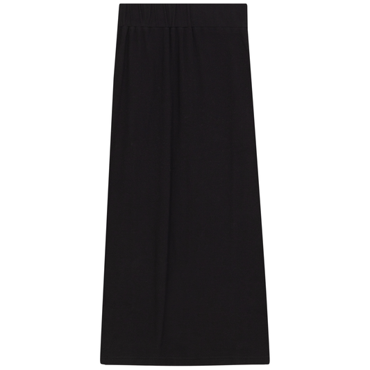 Rib Long Skirt Black