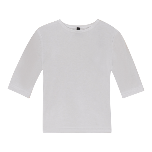 Shell Top With 3/4 Sleeves White