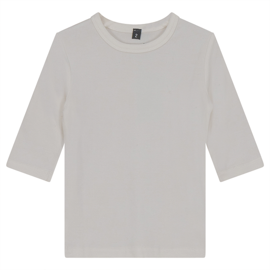 Long Sleeve Shell Top Off White