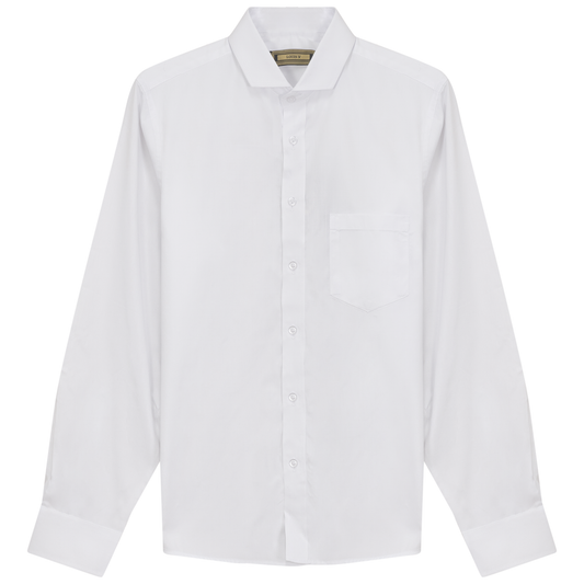 Long Sleeve Shirt With Collar White - 8701