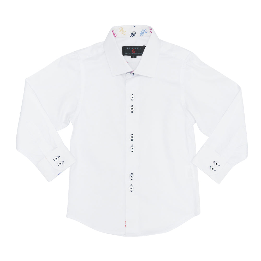 Long Sleeve Contrast Dress Shirt