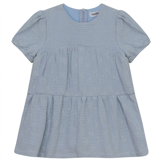 Dress With Elastic At Cuffs Light Blue