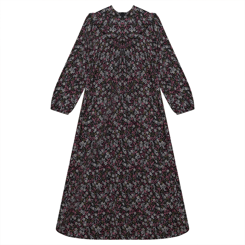 Floral Print Dress with Ruffles Pink Floral