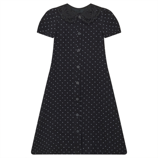 Dress Robe With Elastic Cuffs Black White