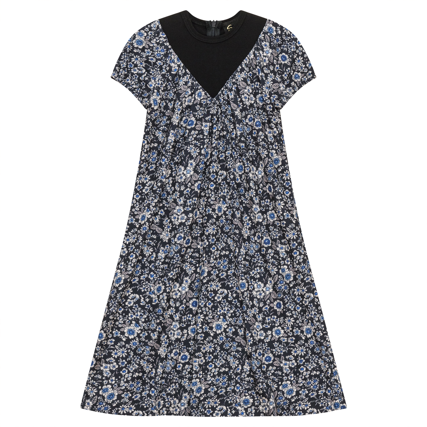 Floral Print Dress Black Blue Floral
