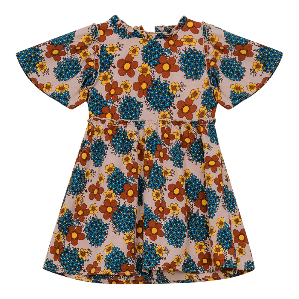 Floral Ruffled Dress Mauve Floral