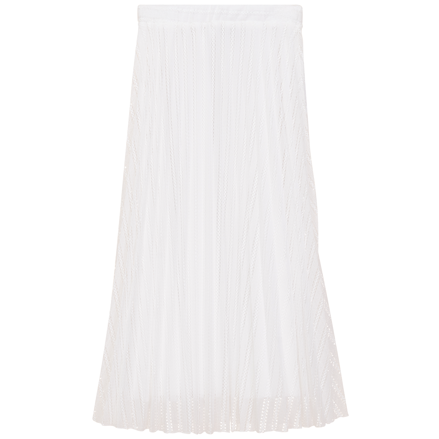 Sunburst Pleated Skirt White