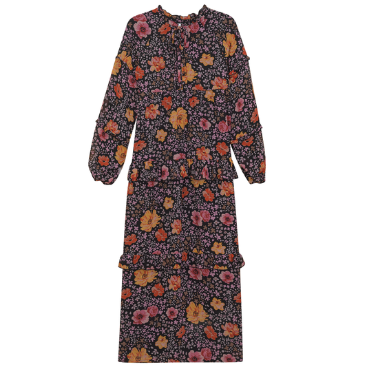Floral Printed Tiered Dress Multi Floral