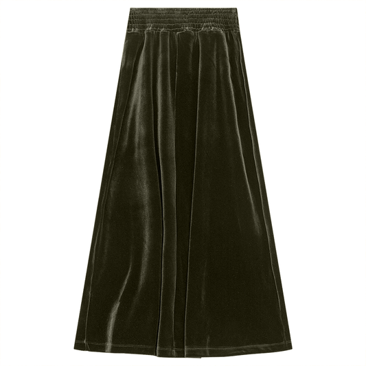 Maxi Skirt with Smocking Waist Olive