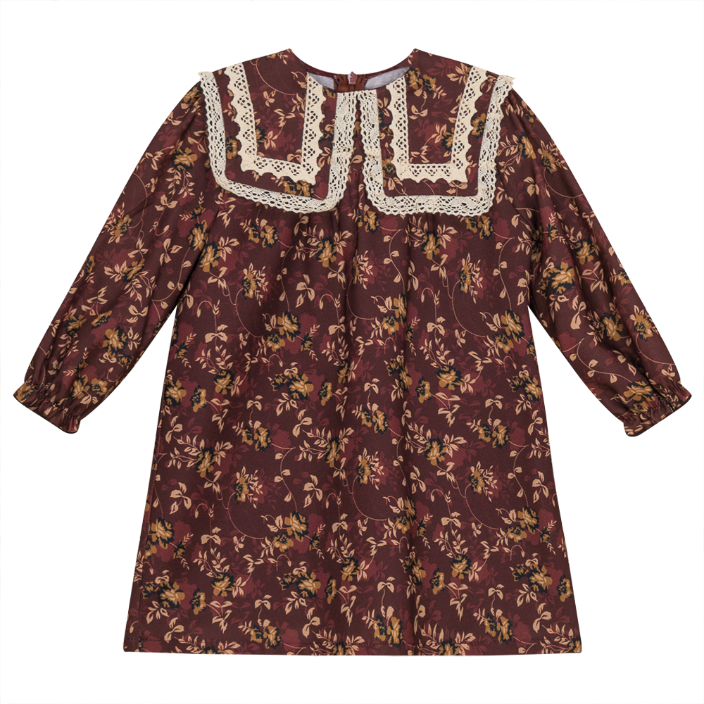 Laced Dress Rosewood Floral