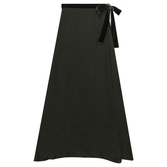 Long Skirt with Belt Olive