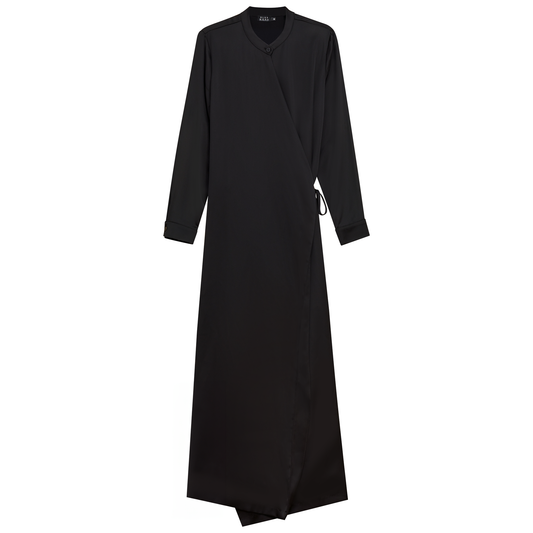 Silk Wrap Dress Black