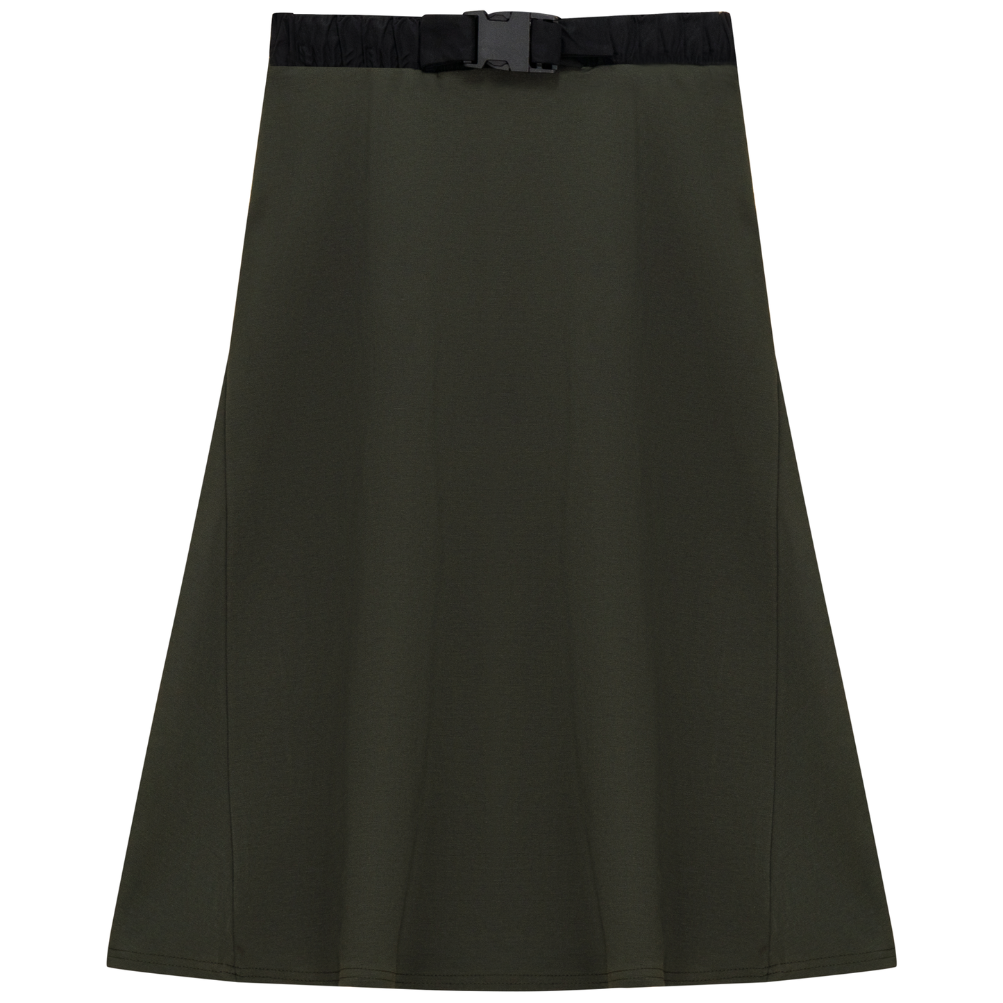 Skirt with Belt Buckle Olive Black