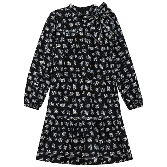 Dress with Bow White Floral